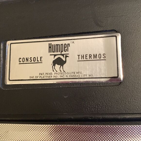 Vintage Console Thermos “Humper” Black travel Cooler Roadtrip Made in USA - Picture 3 of 8